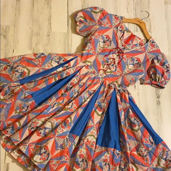 Vintage Folklore Dresses & Skirts - ☘️SALE Handmade  Folklore Balloon Cap Sleeve Dress